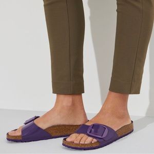 NWT Birkenstock Madrid Big Buckle Shine Açai Patent Leather Sz 37 US 6-6.5 N